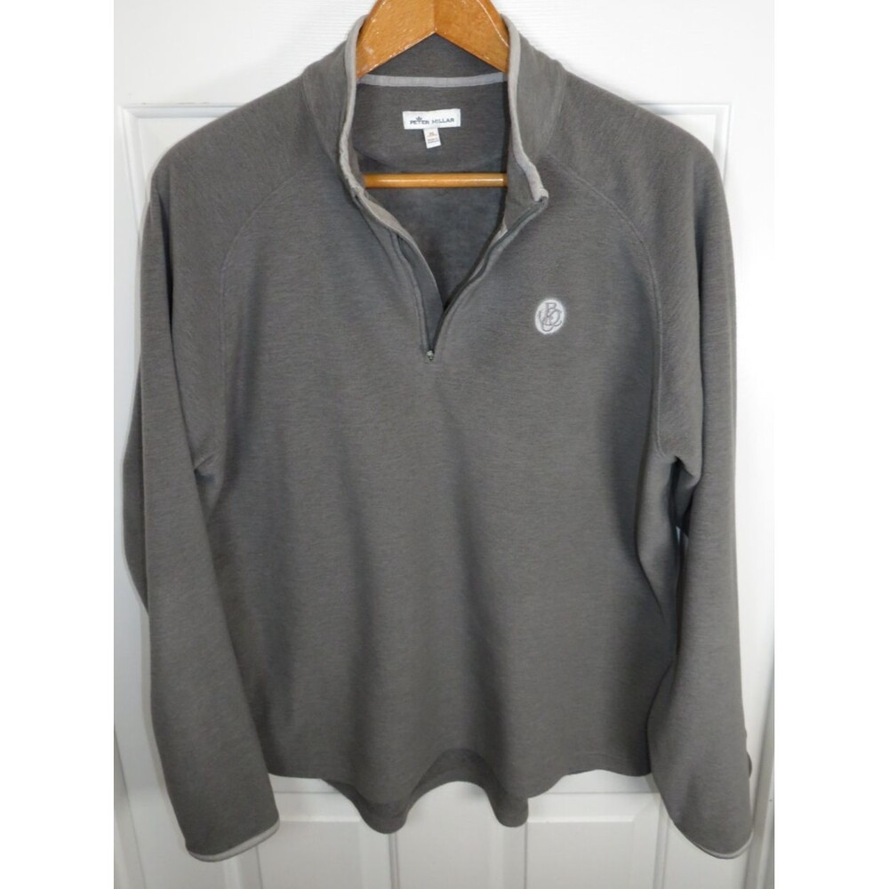 Peter Millar Performance Fleece 1/4 Zip Pullover Men XL Ballantyne CC Logo Golf